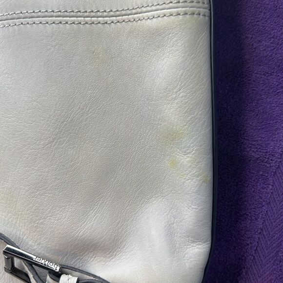 Botkier backpack white leather silver colored studs lots of zippered pockets EUC - Picture 13 of 16